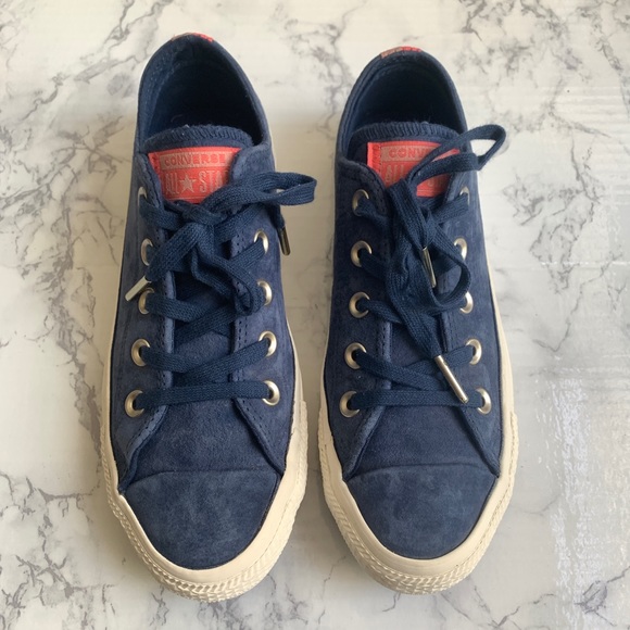 Converse Low Top Blue Suede Egret Sneakers CTAS OX 6 - Picture 2 of 12